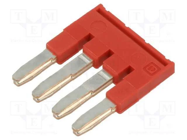 Ponte de pino, faixas: 4, vermelho, Larg: 5mm, UL.