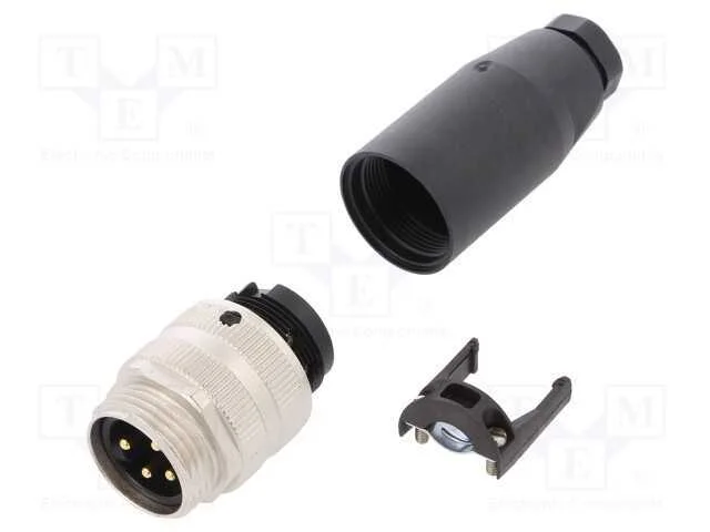 Ficha, 7/8", Macho, Pin: 4, Simples, Rosca Externa,Torcidos, 6÷8mm