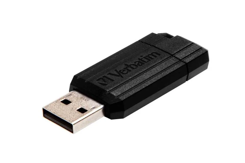 Usb-Stick   8gb Verbatim 2.0 Pin Stripe Black Retail