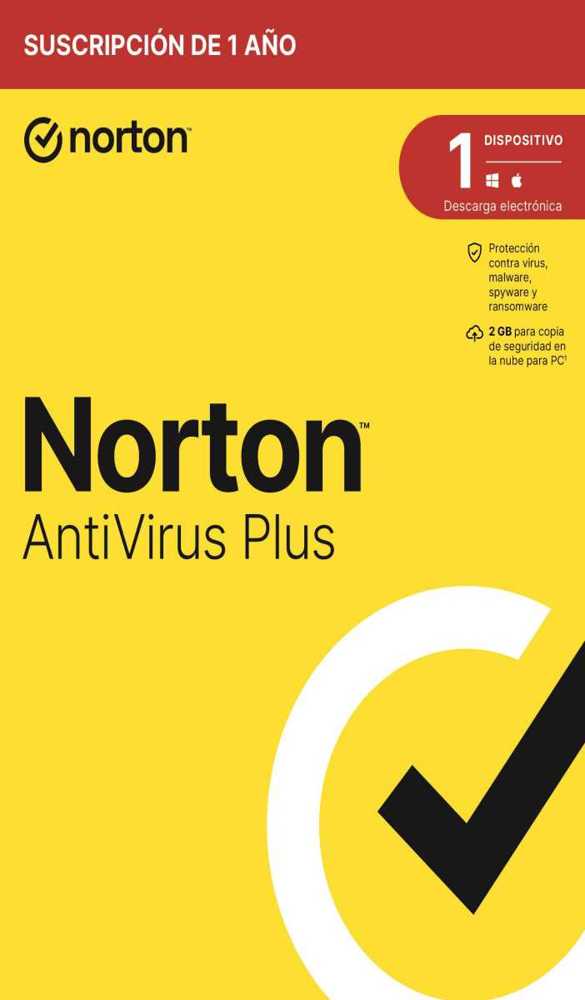 Norton Antivirus Plus 2gb Es 1 User 1 Device 12mo