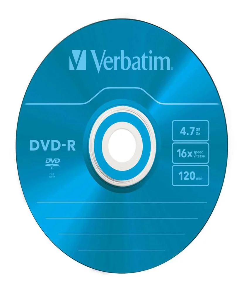 1x5 Verbatim Dvd-R 4,7gb Colour 16x Speed, Slim Case