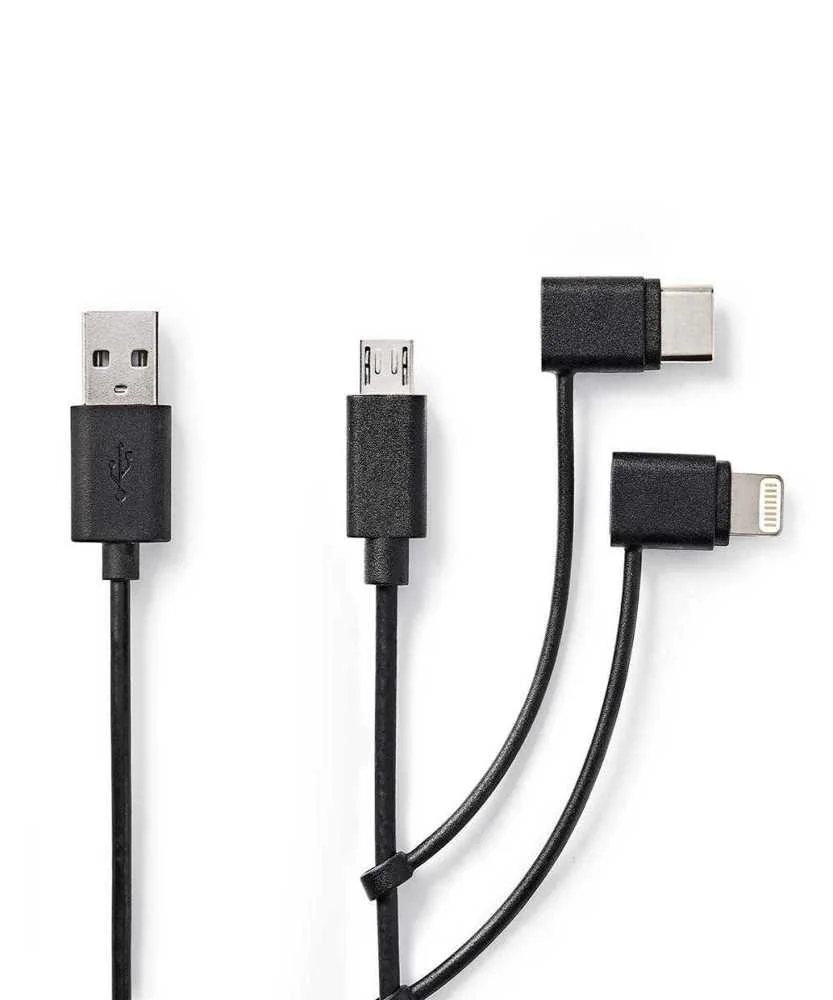 Cable 3 En 1  Usb 2.0  Usb-A Macho  Lightning de .