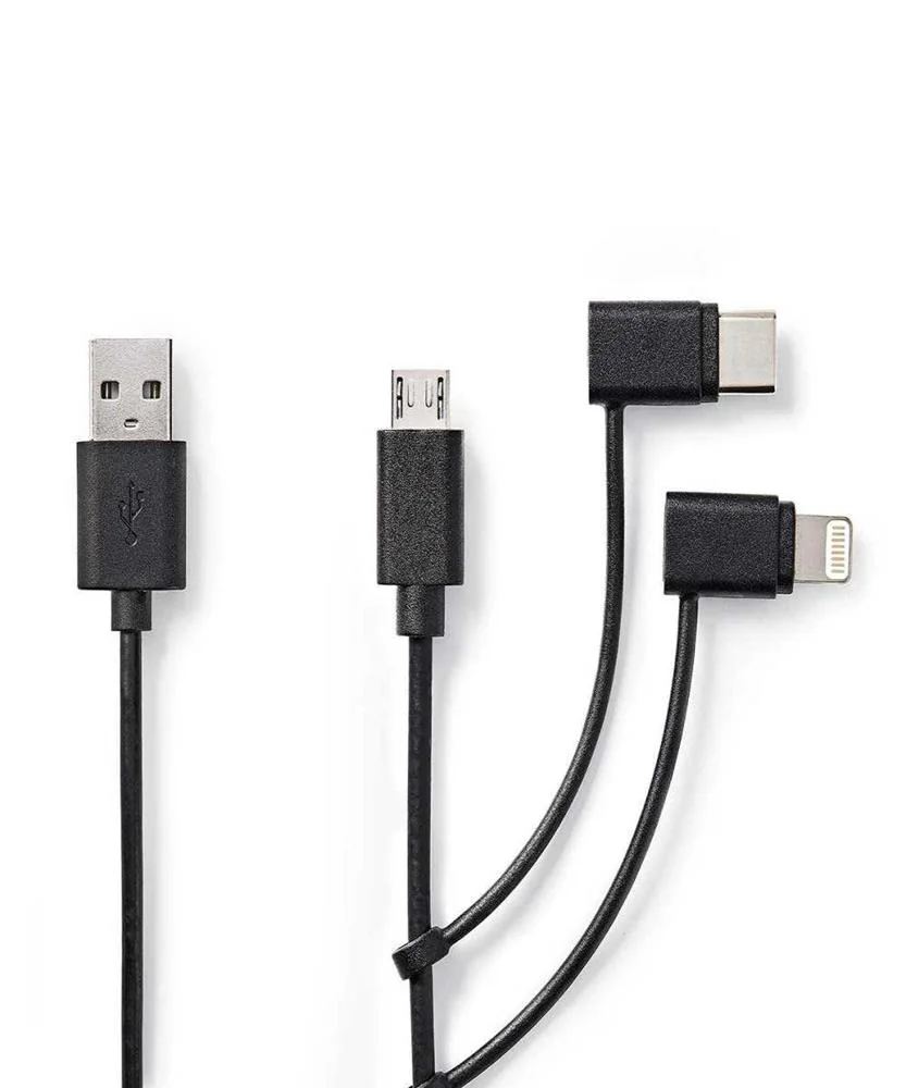 Cable 3 En 1  Usb 2.0  Usb-A Macho  Lightning de .