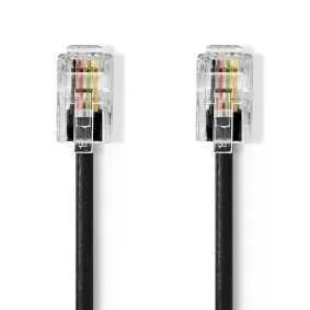 Nedis Tcgb90100bk20 Cabo Telefónico 2 M Preto