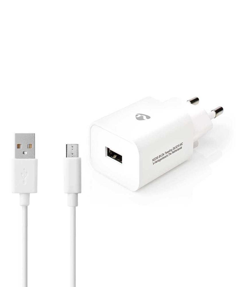 Cargador de Pared | 12 W | Funcion de Carga Rápda | 1x 2.1 a a | Número de Salidas: 1 | Usb-A | Micr