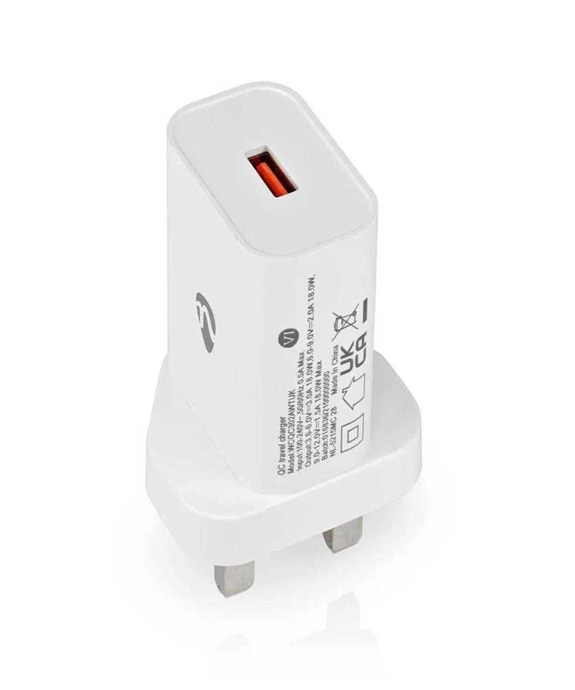 Cargador de Pared | 18 W | Funcion de Carga Rápda | 3.0 a | Número de Salidas: 1 | Usb-A | Selección