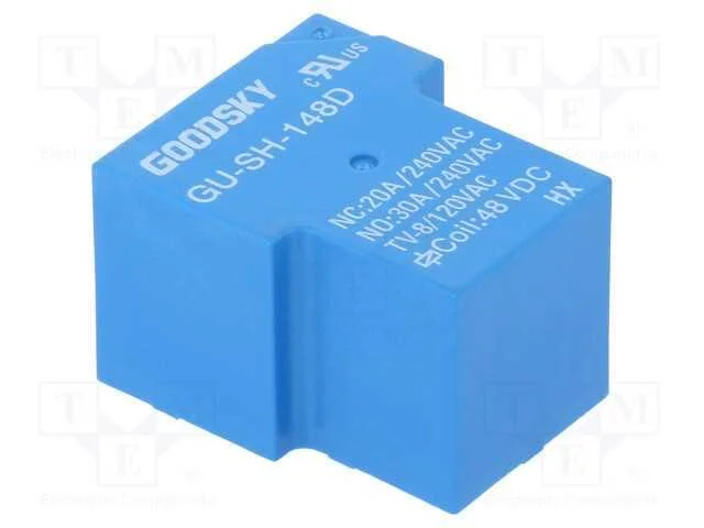 Rel&eacute;: Eletromagn&eacute;tico, Spdt, Ubobina : 48vdc, 30a, S&eacute;rie: Gu, Pcb