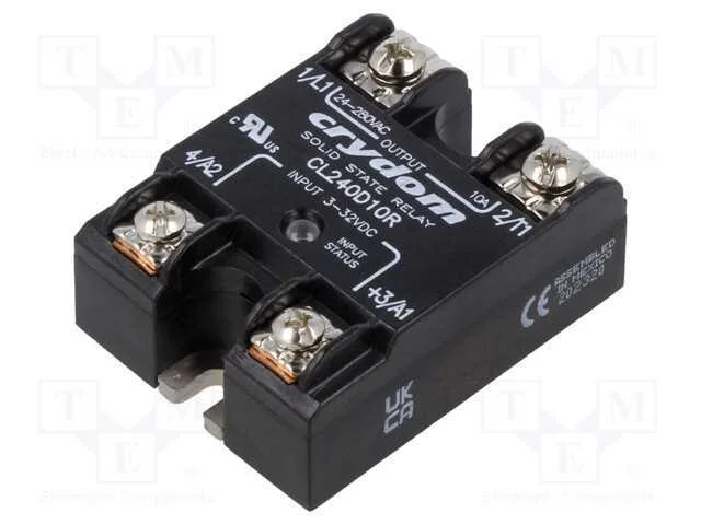 Relé: Semicondutores, Ucoma: 3÷32vdc, 10a, 24÷280vac, -40÷80c