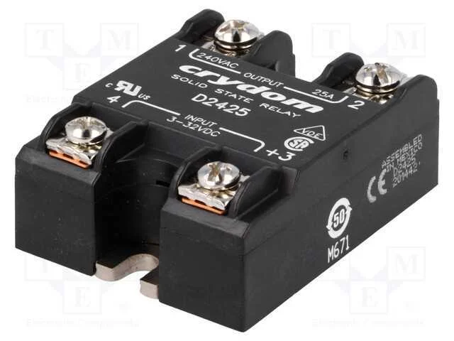 Relé: Semicondutores, Ucoma: 3÷32vdc, 25a, 24÷280vac, -40÷80c