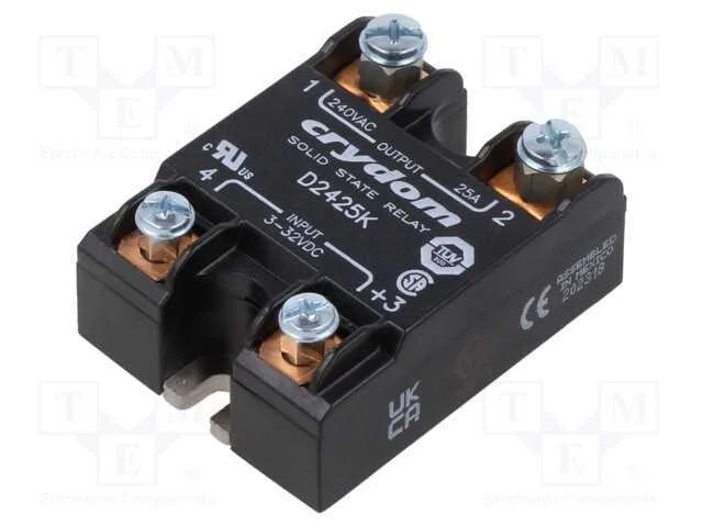 Relé: Semicondutores, Ucoma: 3÷32vdc, 25a, 24÷280vac, -40÷80c