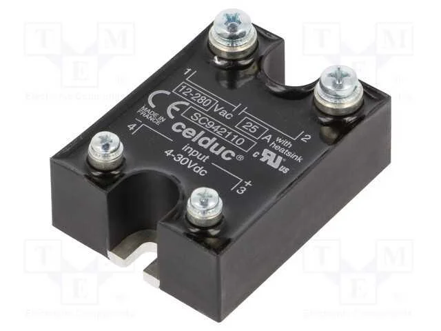 Relé: Semicondutores, Ucoma: 4÷30vdc, 25a, 12÷280vac, -40÷100c
