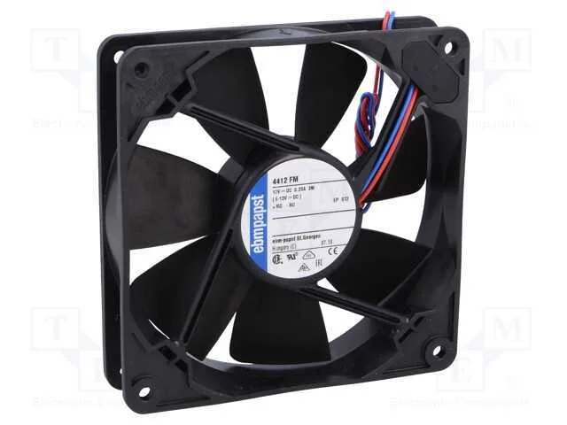Ventilador: DC, transversal, 12VDC, 119x119x25mm,.