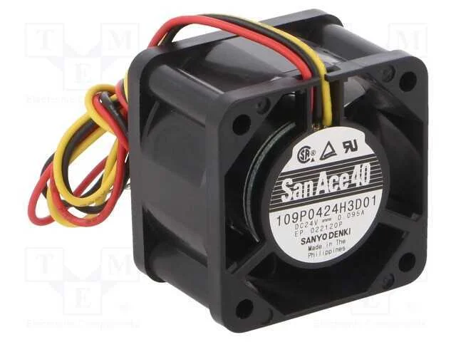Ventilador: DC, transversal, 24VDC, 40x40x28mm, 1.