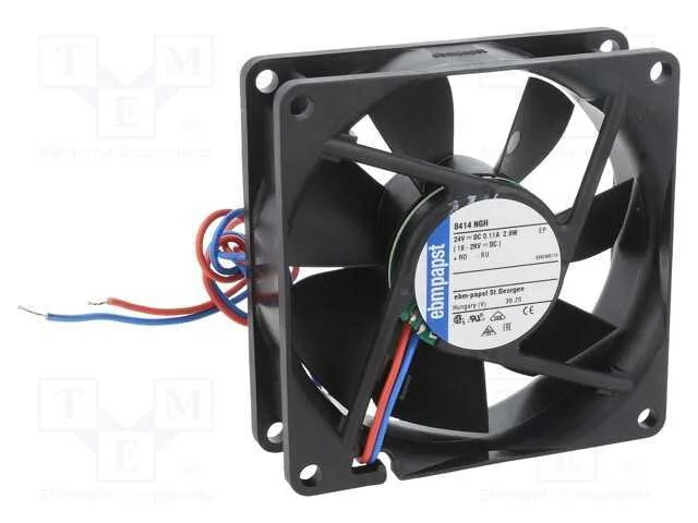 Ventilador: DC, transversal, 24VDC, 80x80x25mm, 7.