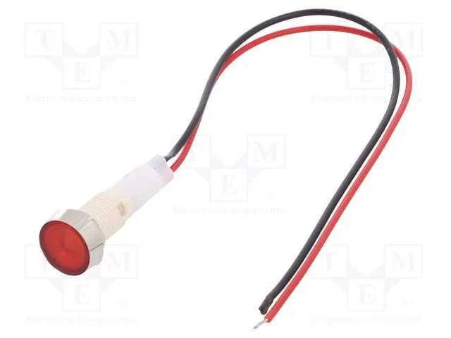 Luz indicadora: LED, plana, vermelho, 230VDC, 230.