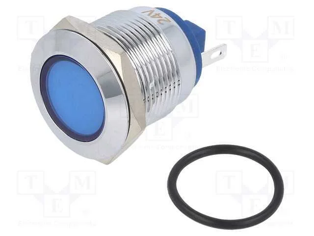 Luz indicadora: LED, plana, azul, 24VDC, 24VAC, 1.