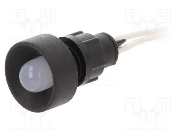 Luz indicadora: LED, côncavo, branco, 230VAC, 13m.