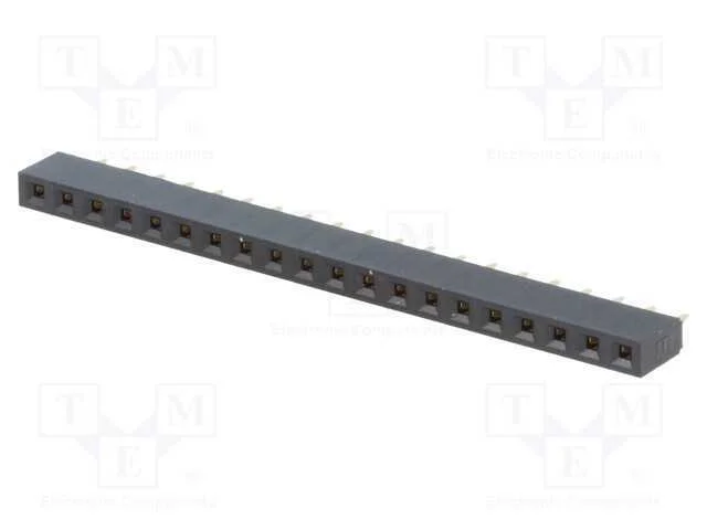 Tomada, pinos, fêmea, PIN: 20, simples, 2,54mm, T.