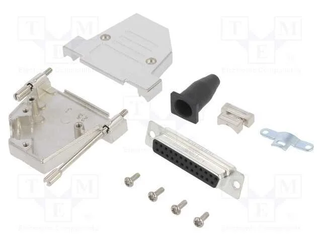 D-Sub, Pin: 25, Fêmea, Angulares 45, Solda, com Cabo, Gold Flash