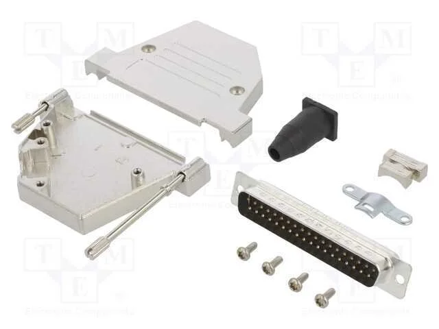 D-Sub, Pin: 37, Macho, Angulares 45, Solda, com Cabo, Gold Flash