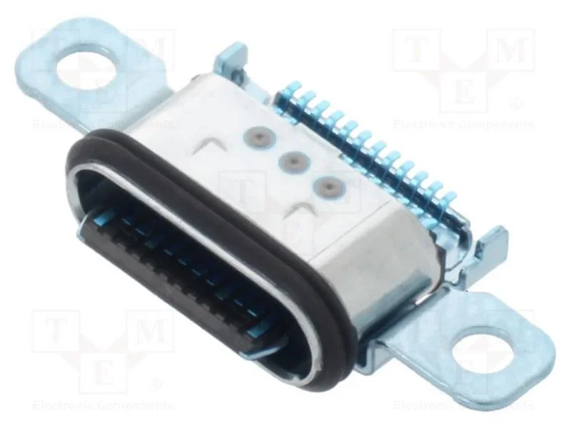 Tomada, Usb C, para Pcb, Smt, Pin: 12, Angulares 90, Usb 2.0