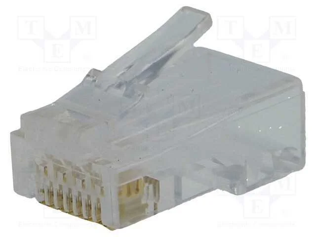 Ficha, RJ45, PIN: 8, Cat: 6, Sistema: 8p8c, com c.