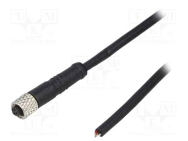 Conector: M5, Ficha, Fêmea, Fios, Pin: 4, 1a, Simples, Ip67, 60v, 1m