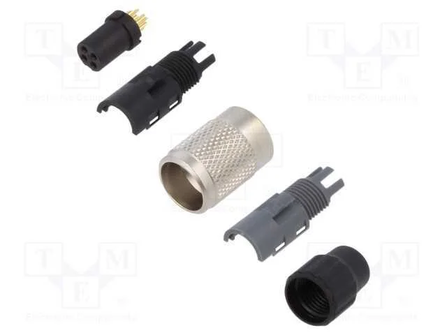 Conector: M9, Ficha, Fêmea, Cobertura: Dourado, 125v, Ip40, Pin: 4