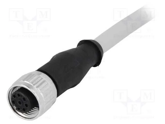 Ficha, M12, Pin: 8, Fêmea, Código A-Devicenet / Canopen, 2m, Fios