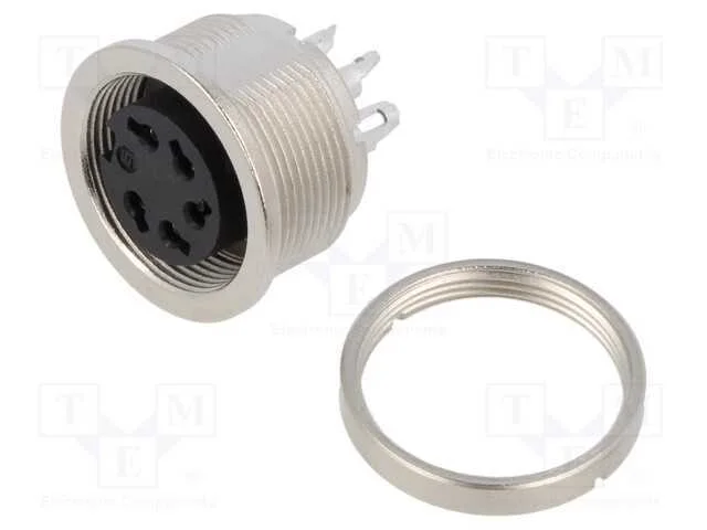 Conector: M16, tomada, fêmea, solda, para painel,.