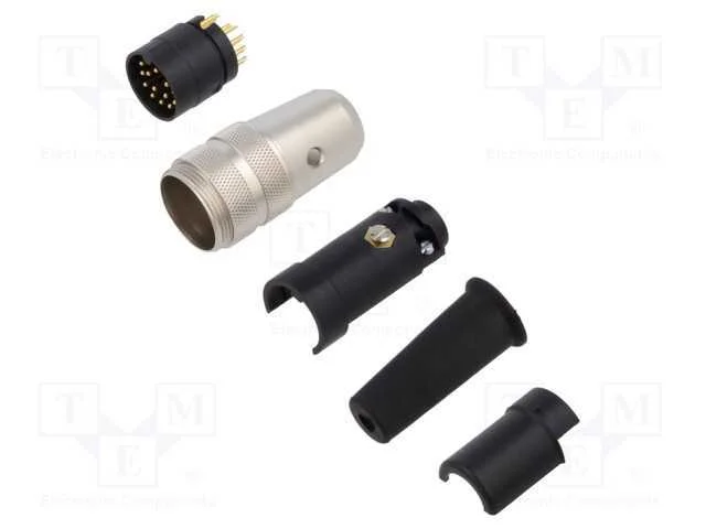 Conector: M16, ficha, macho, solda, com cabo, PIN.