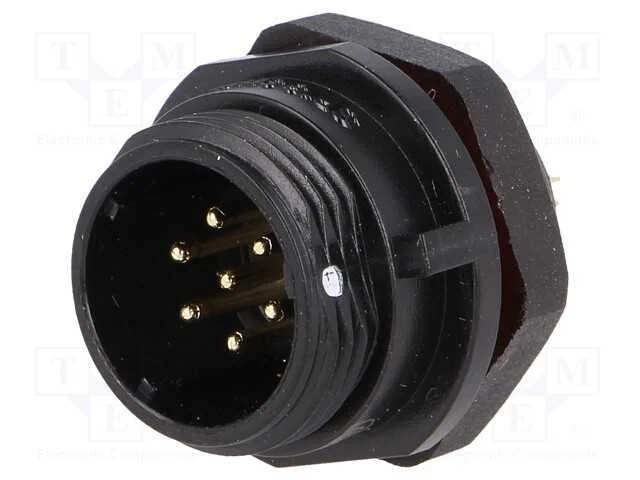 Tomada, Sp13, Macho, Pin: 7, Ip68, 5a, Solda, para Painel, 125v, 2mm2