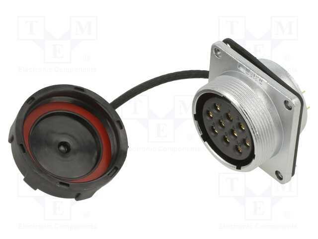 Tomada, WF28, fêmea, PIN: 10, IP67, 25A, solda, 5.