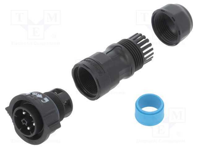 Conector: redondos, macho, ficha, terminal parafu.