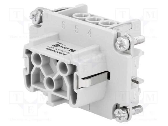 Conector: Hdc, Inserto de Contatos, Fêmea, C146, Pin: 6, 6+Pe, 22a