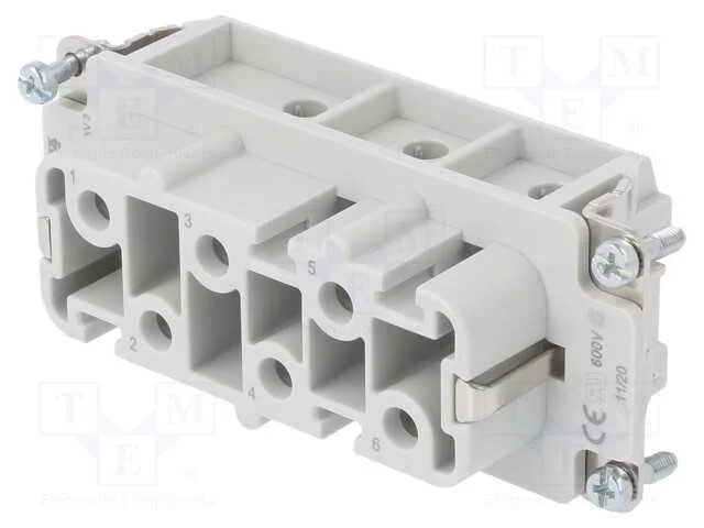 Conector: retangulares, fêmea, 400V, 41A, PIN: 6,.