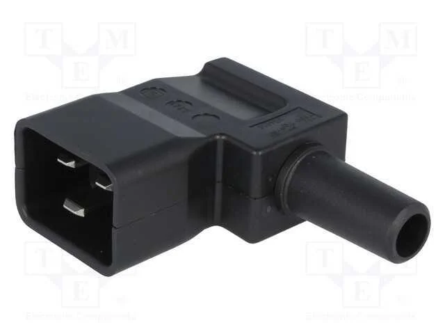 Conector: de alimentação, ficha, macho, 16A, 250V.