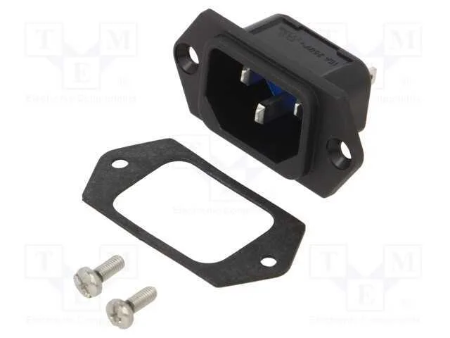 Conector: de alimentação, tomada, macho, 10A, 250.