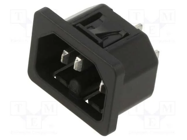 Conector: de alimentação, tomada, macho, 10A, 250.