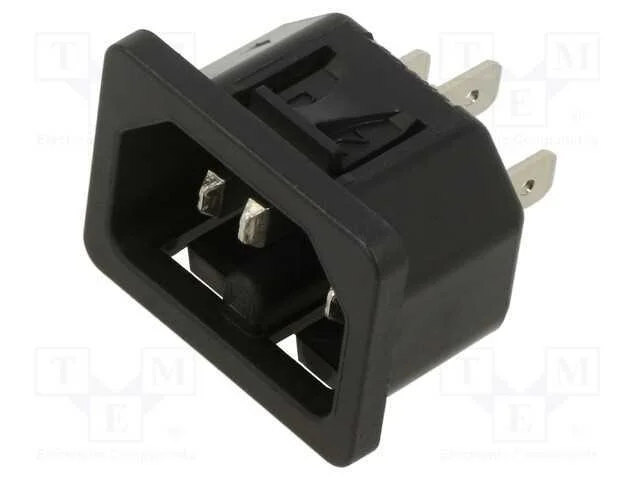 Conector: de alimentação, tomada, macho, 10A, 250.