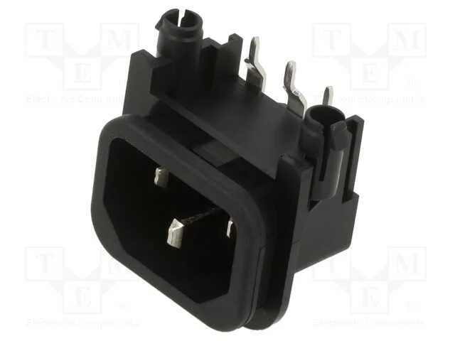 Conector: de alimentação, tomada, macho, 10A, 250.
