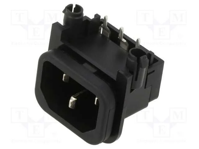 Conector: de alimentação, tomada, macho, 10A, 250.