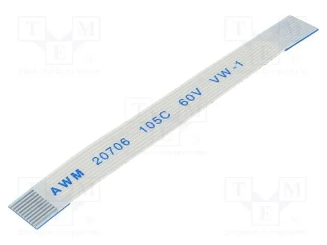 Fita FFC, Fios: 10, Raster fita: 0,5mm, contactos.