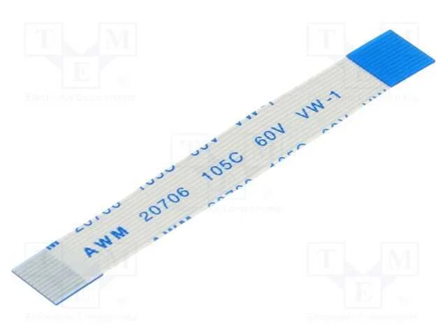 Fita FFC, Fios: 12, Raster fita: 0,5mm, contactos.