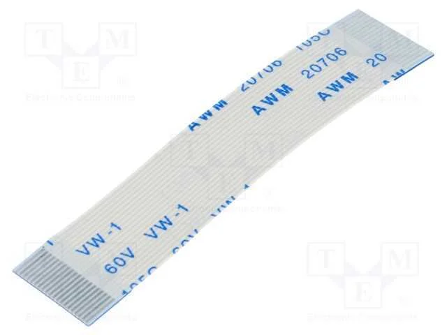 Fita FFC, Fios: 20, Raster fita: 0,5mm, contactos.