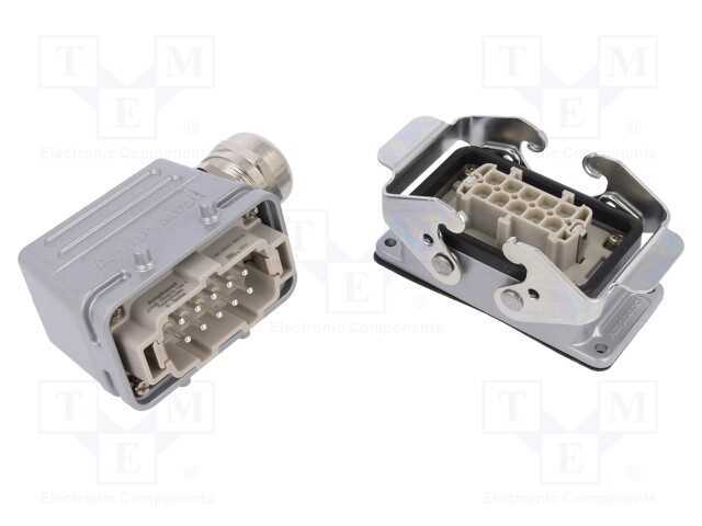 Conector: Hdc, Macho + Fêmea, C146, Pin: 10, 10+Pe, Tamanho E10