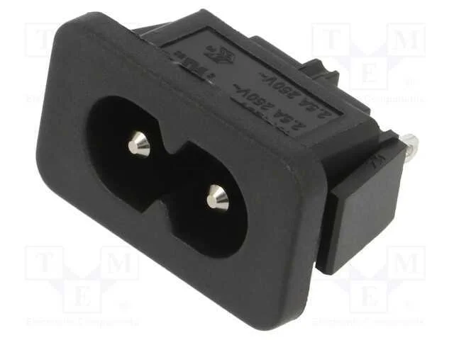 Conector: de alimentação, tomada, macho, 2,5A, 25.