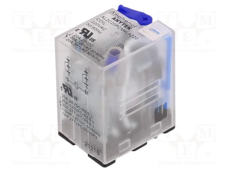 Relé: electromagnéticos industriais, DPDT, 220VAC.