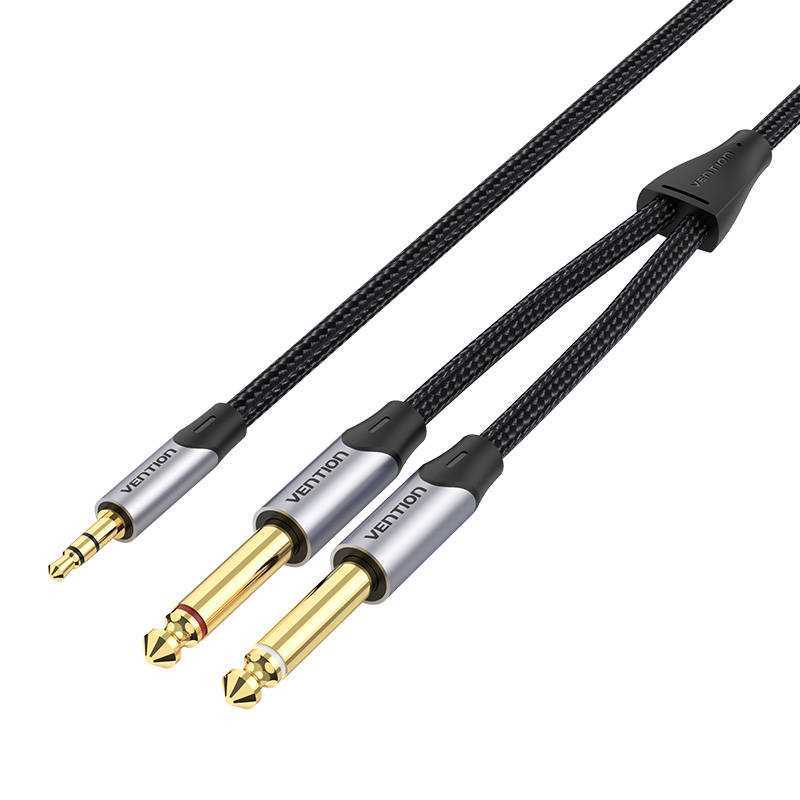 Cabo Jack 3.5mm/2x6.5mm Vention Barhg 1.5m Cinza
