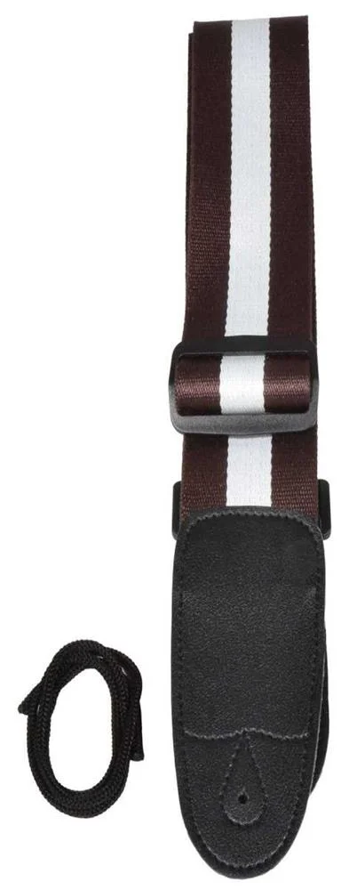 Correia para correia de guitarra castanha e branca